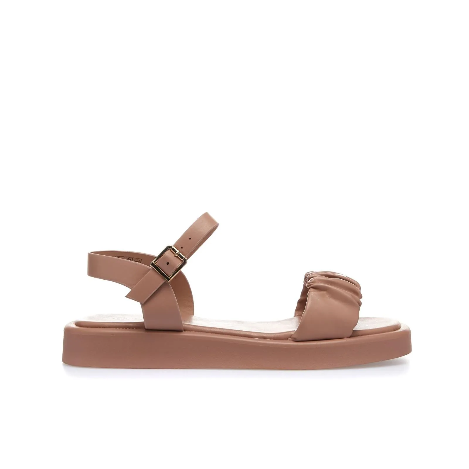 Sandali bassi rosa con suola con cinturino