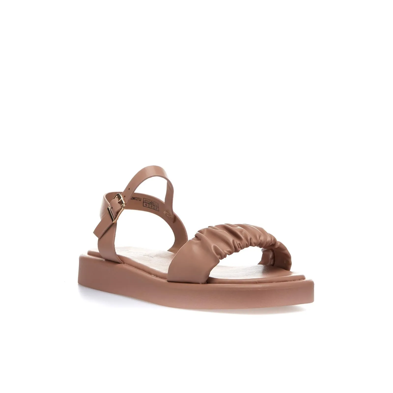 Sandali bassi rosa con suola con cinturino