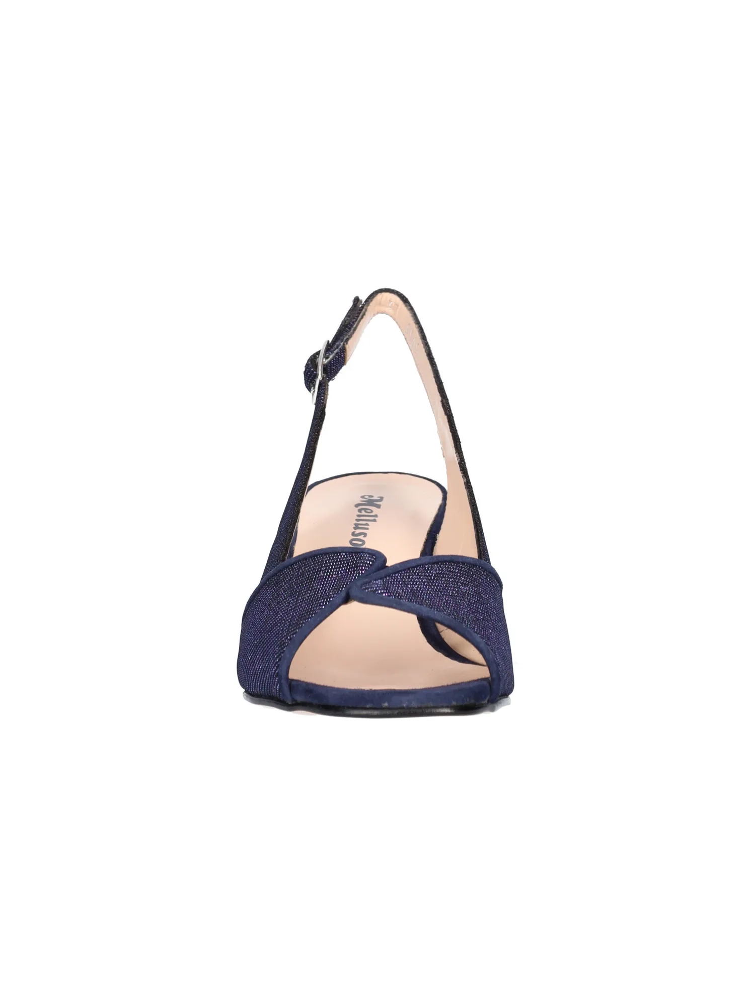 Sandalo tacco largo Melluso da donna blu glitter