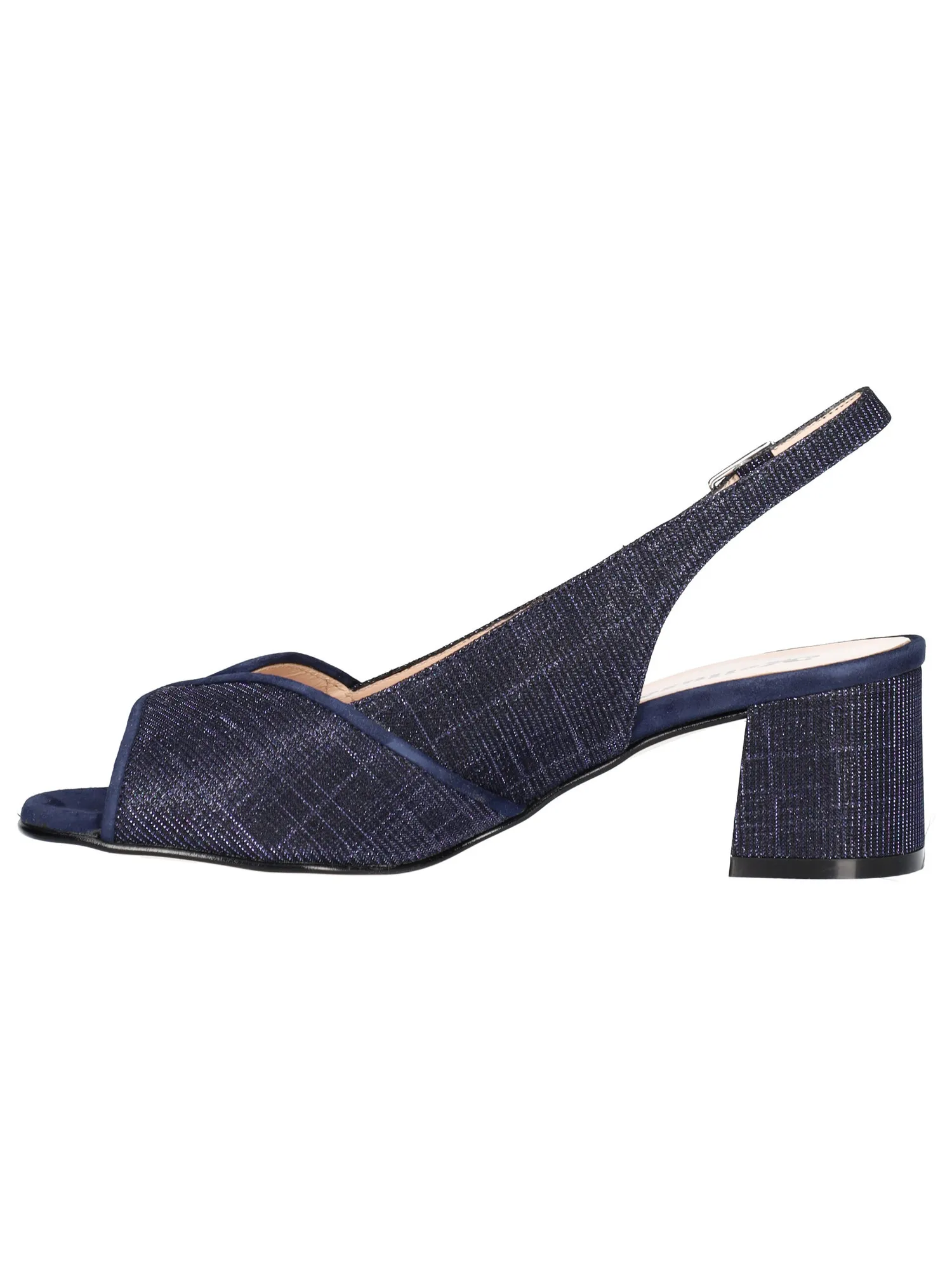 Sandalo tacco largo Melluso da donna blu glitter