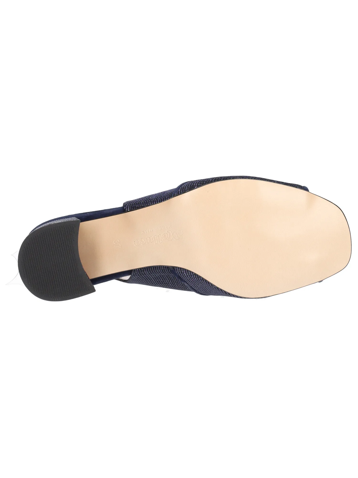Sandalo tacco largo Melluso da donna blu glitter