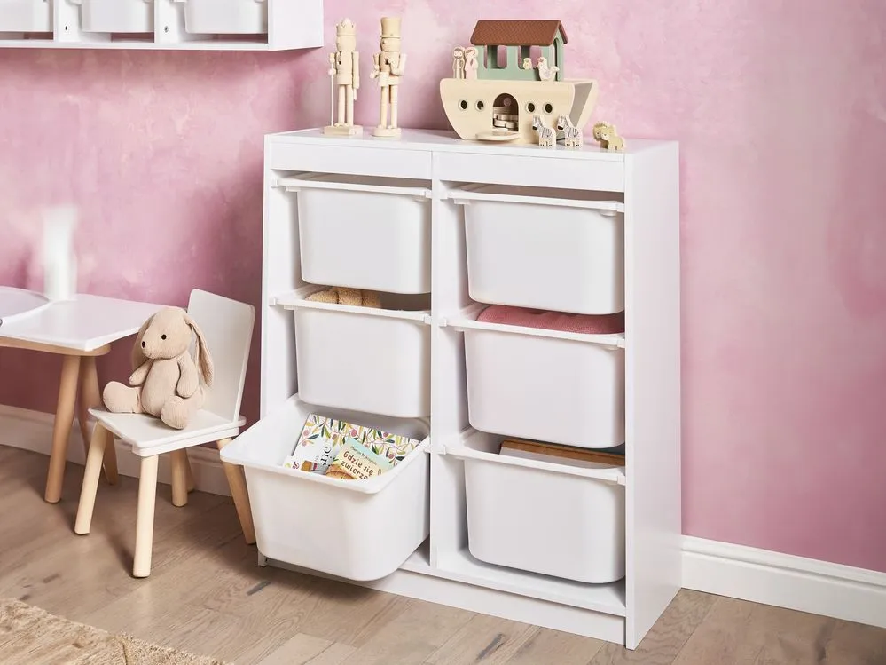 Scaffale a 6 cassetti bianco TOBIN