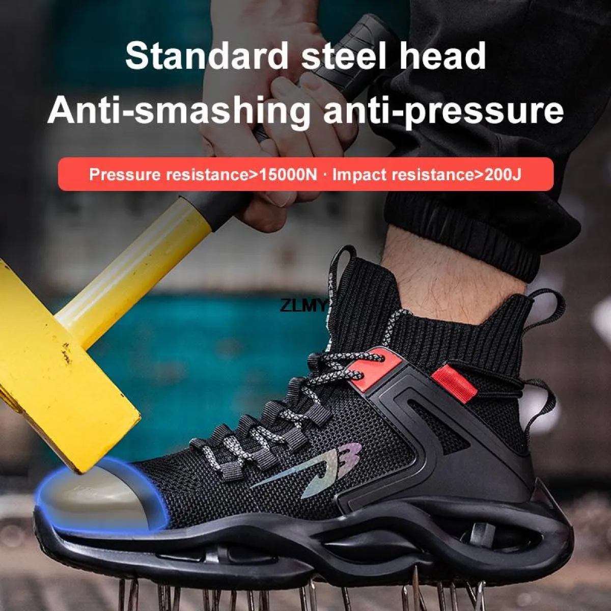 Scarpe antinfortunistiche leggere per uomo Stivali antinfortunistici da lavoro traspiranti con punta in acciaio Scarpe da lavoro