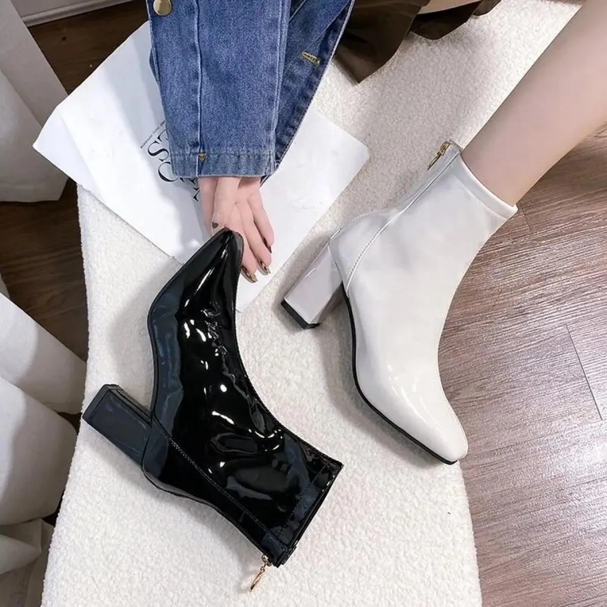 Scarpe autunnali per le donne Stivali da donna 2022 Nuovi tacchi alti Stivali da donna di lusso Donna Inverno Zeppa Offerte di l