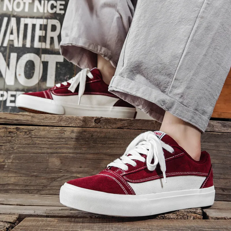 Scarpe da ginnastica piatte casual in tela traspiranti alla moda da uomo