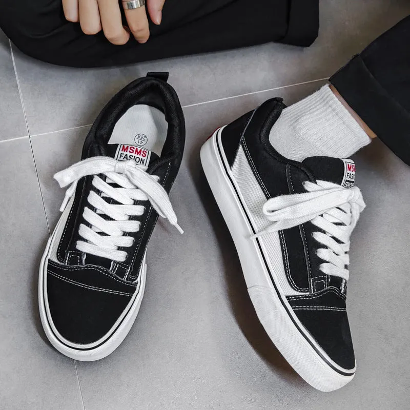 Scarpe da ginnastica piatte casual in tela traspiranti alla moda da uomo