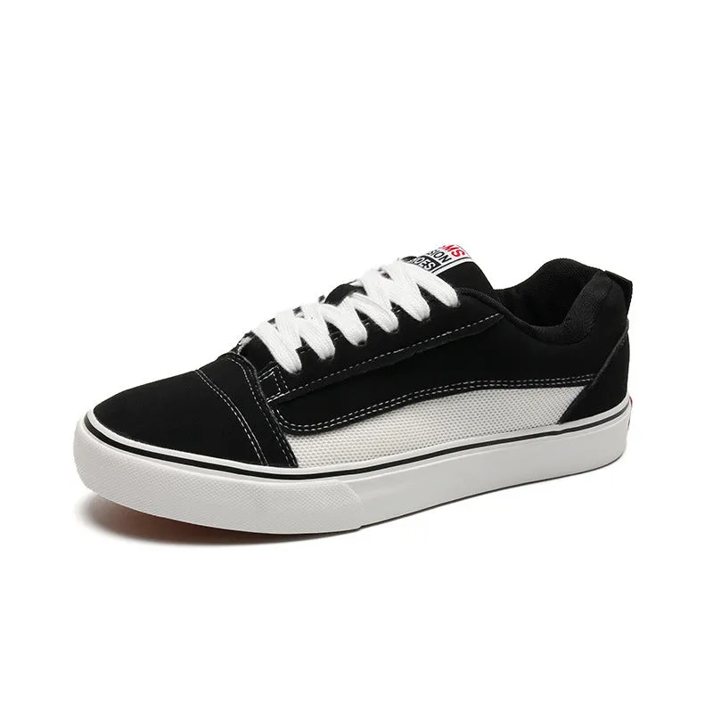 Scarpe da ginnastica piatte casual in tela traspiranti alla moda da uomo