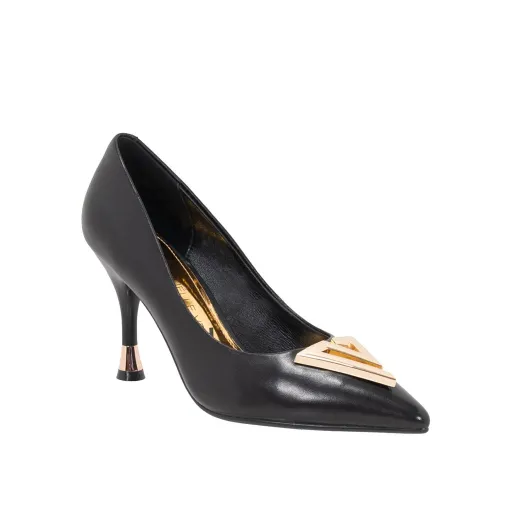 SCARPE DONNA EMANUÉLLE DECOLLETE IN PELLE BLACK 432M-510-17-P103  