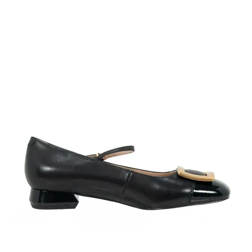 SCARPE DONNA EMANUÉLLE VEE DECOLLETE TACCO BASSO IN PELLE BLACK 442M71816P135CB  