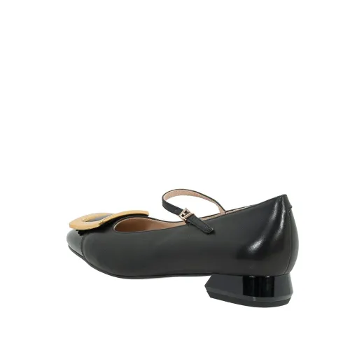 SCARPE DONNA EMANUÉLLE VEE DECOLLETE TACCO BASSO IN PELLE BLACK 442M71816P135CB  