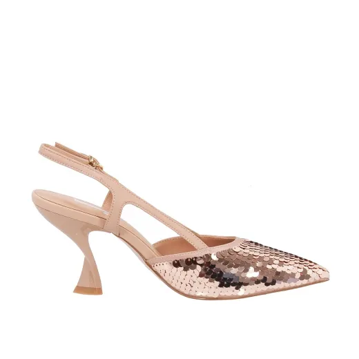 SCARPE DONNA JEANNOT DECOLLETE IN RASO E PAILLETTES SKIN RJ503E  