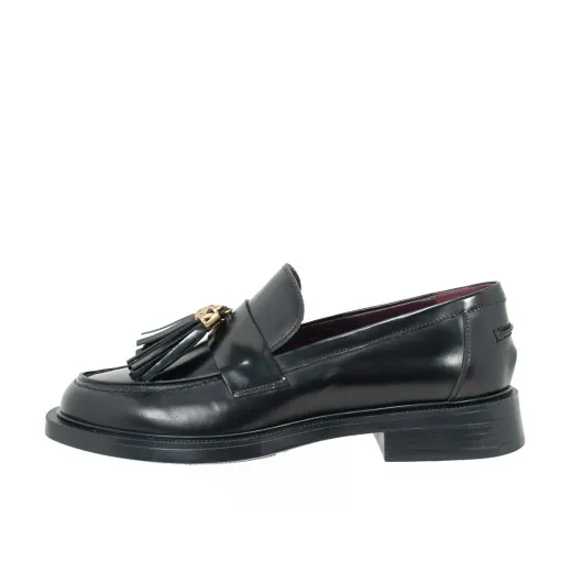 SCARPE DONNA LORENZO MARI MOCASSINO GINEVRA IN PELLE ABRASIVATA NERO GINEVRA02  
