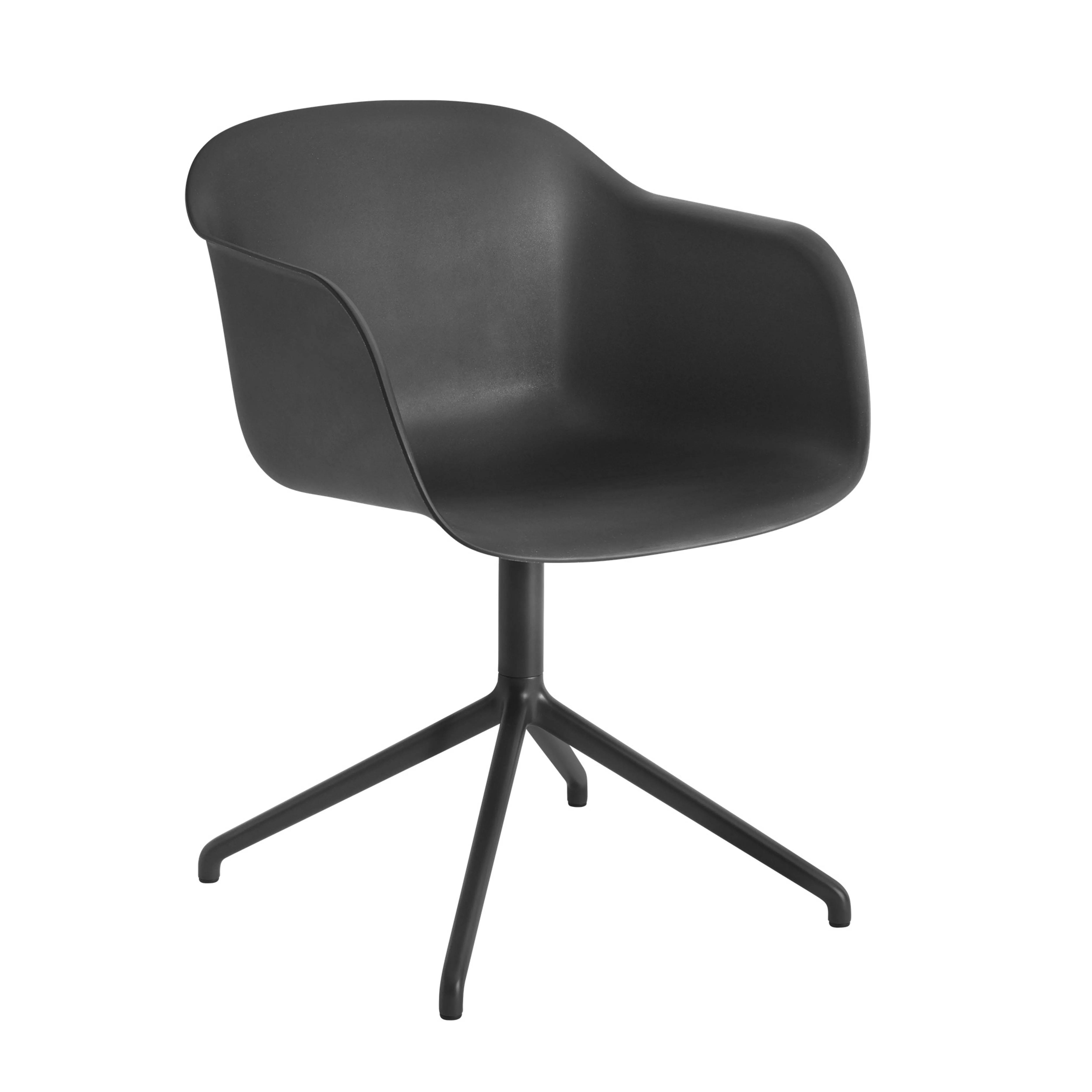 Sedia da ufficio con braccioli e base girevole Fiber.jf{font-size:18px}Antracite nero (plastica)