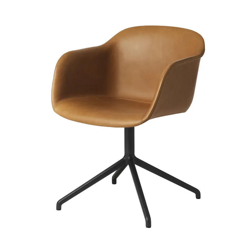 Sedia da ufficio con braccioli e base girevole Fiber.jf{font-size:18px}Antracite nero (plastica)