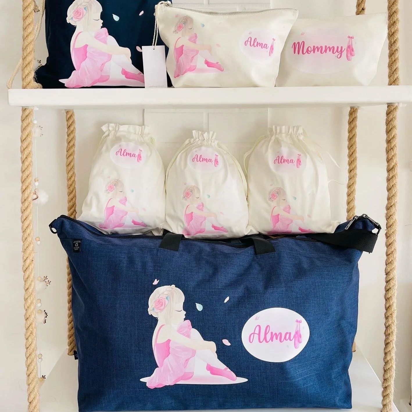 Set Borsone Family Blu  in pet riciclato Ballerina