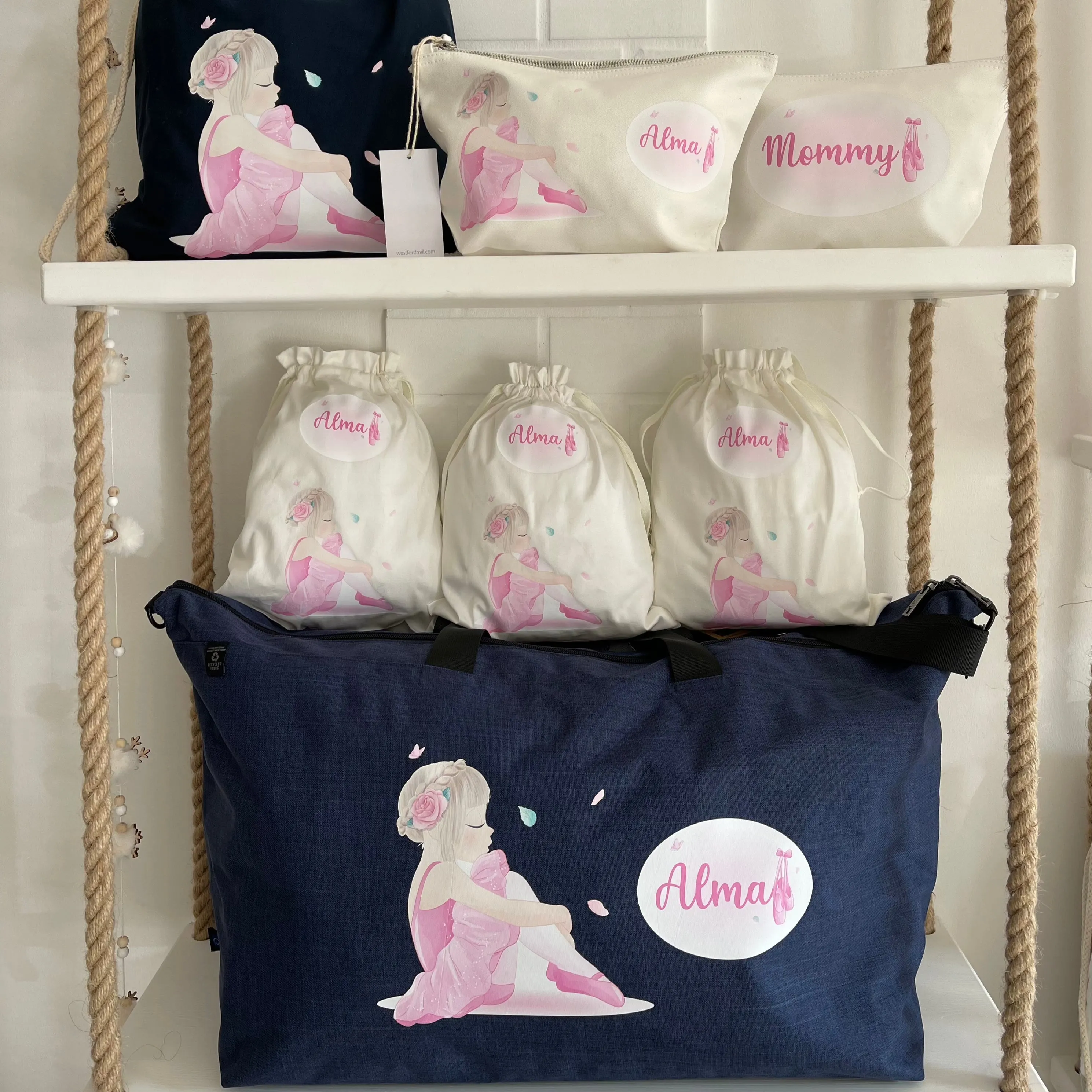 Set Borsone Family Blu  in pet riciclato Ballerina