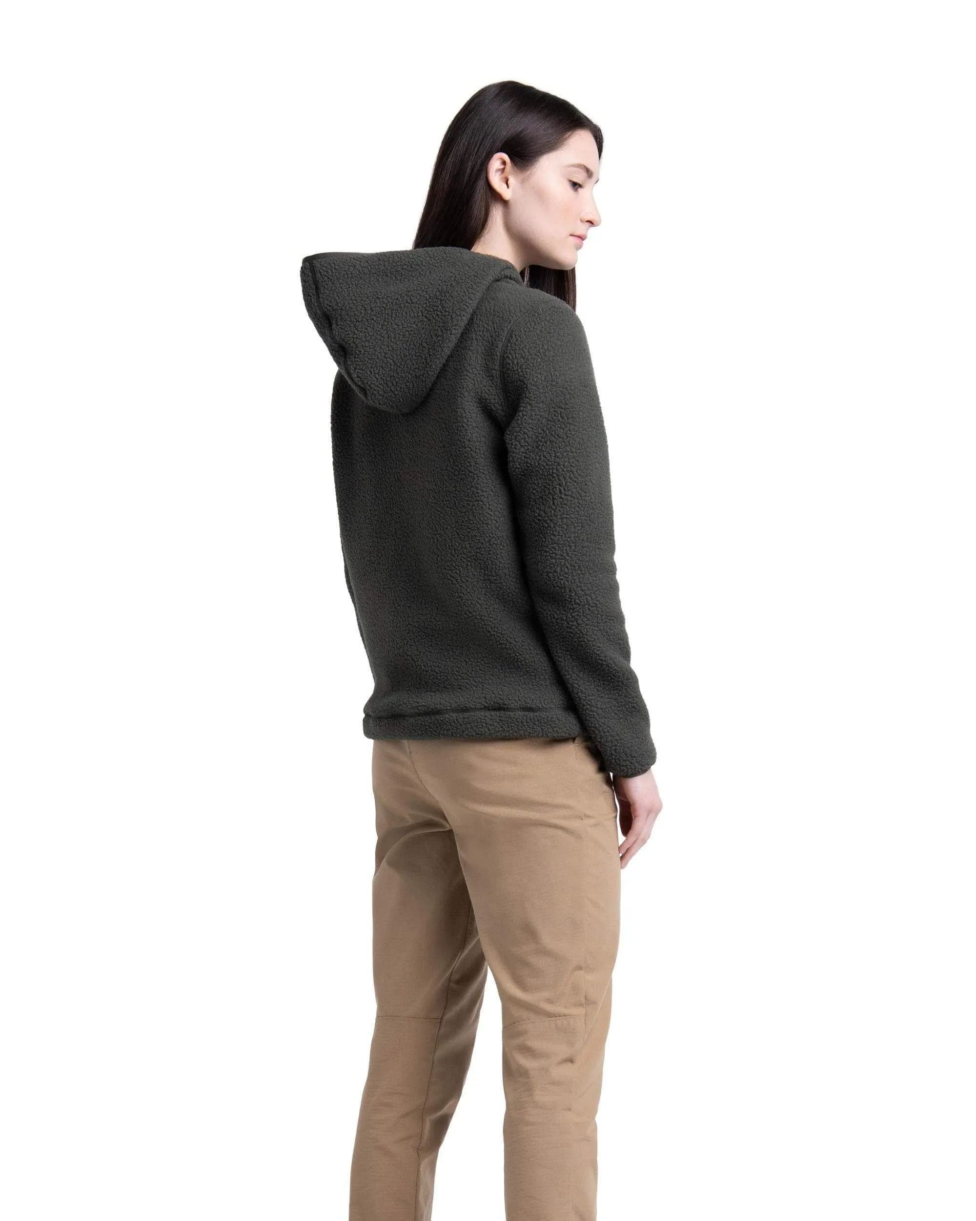 Sherpa Hoodie Dark Olive