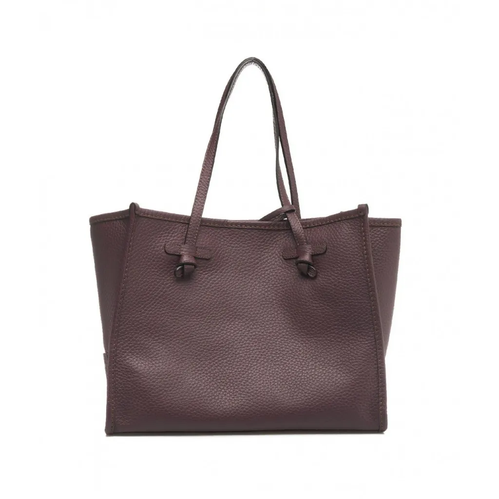 Shopper Marcella in pelle double bubble bordeaux