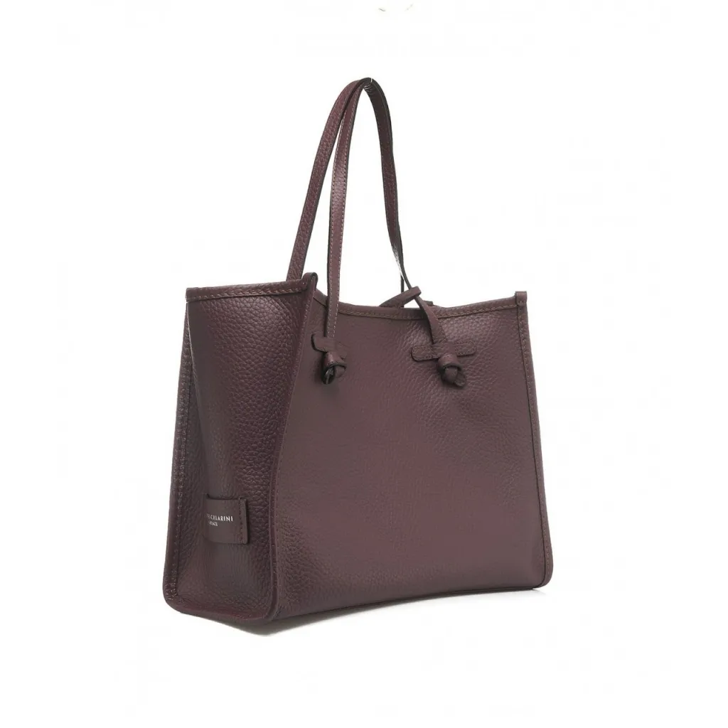Shopper Marcella in pelle double bubble bordeaux