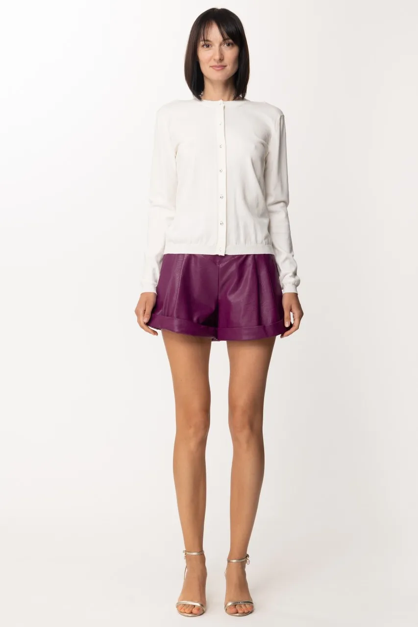 Shorts holy in ecopelle Purple