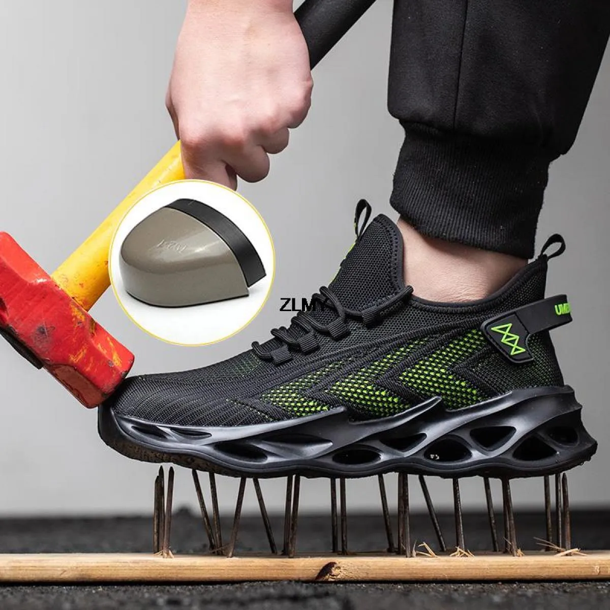 Sneaker da lavoro traspirante Scarpe antinfortunistiche da uomo con puntale in acciaio Stivali antinfortunistici da lavoro anti-