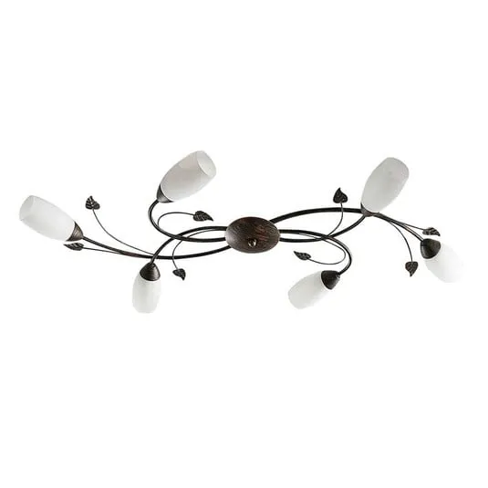 Stefania 6 Plafoniera Bianco/Nero-Oro - Lindby | Acquista online