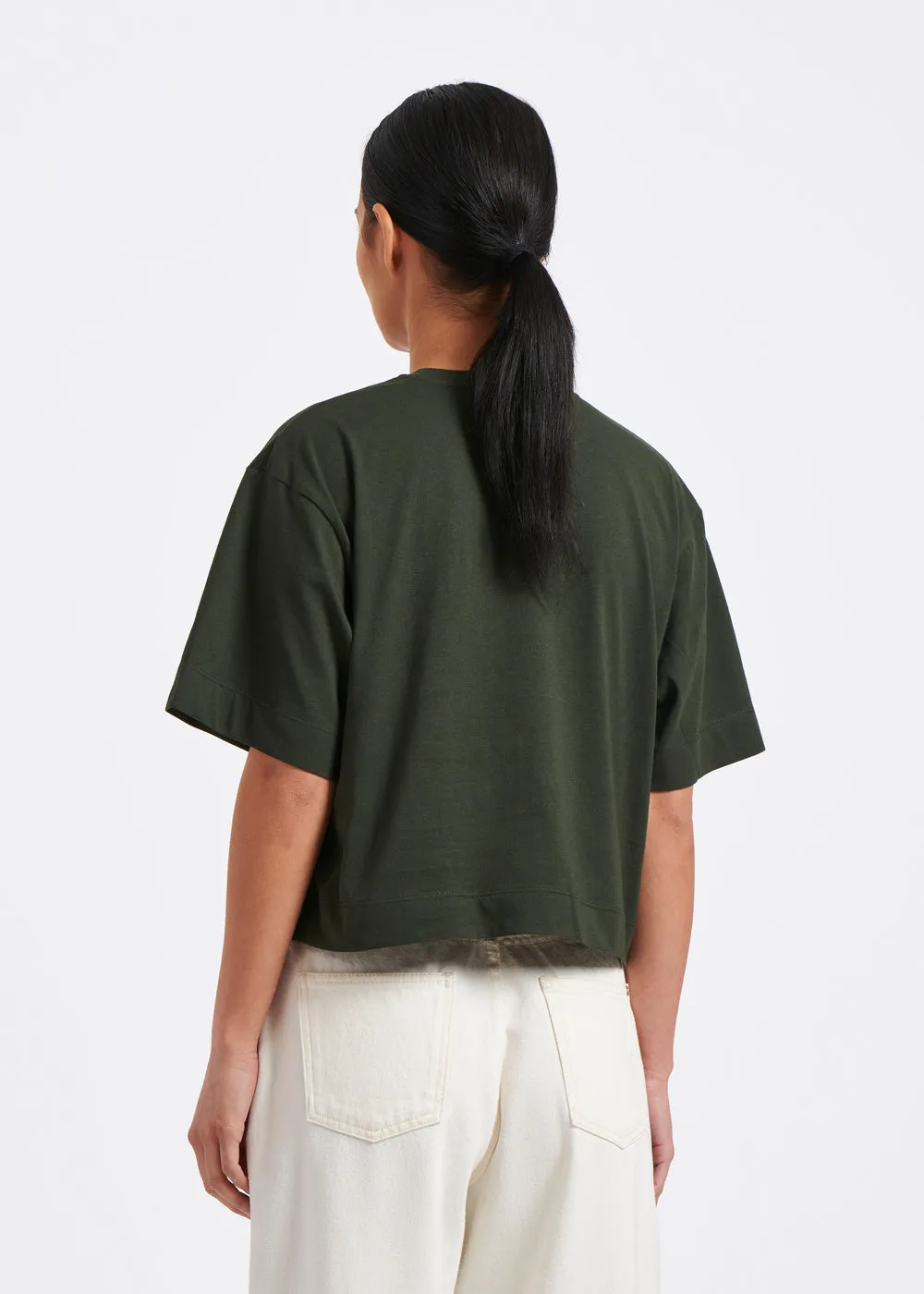 T-shirt corta in cotone biologico color kaki