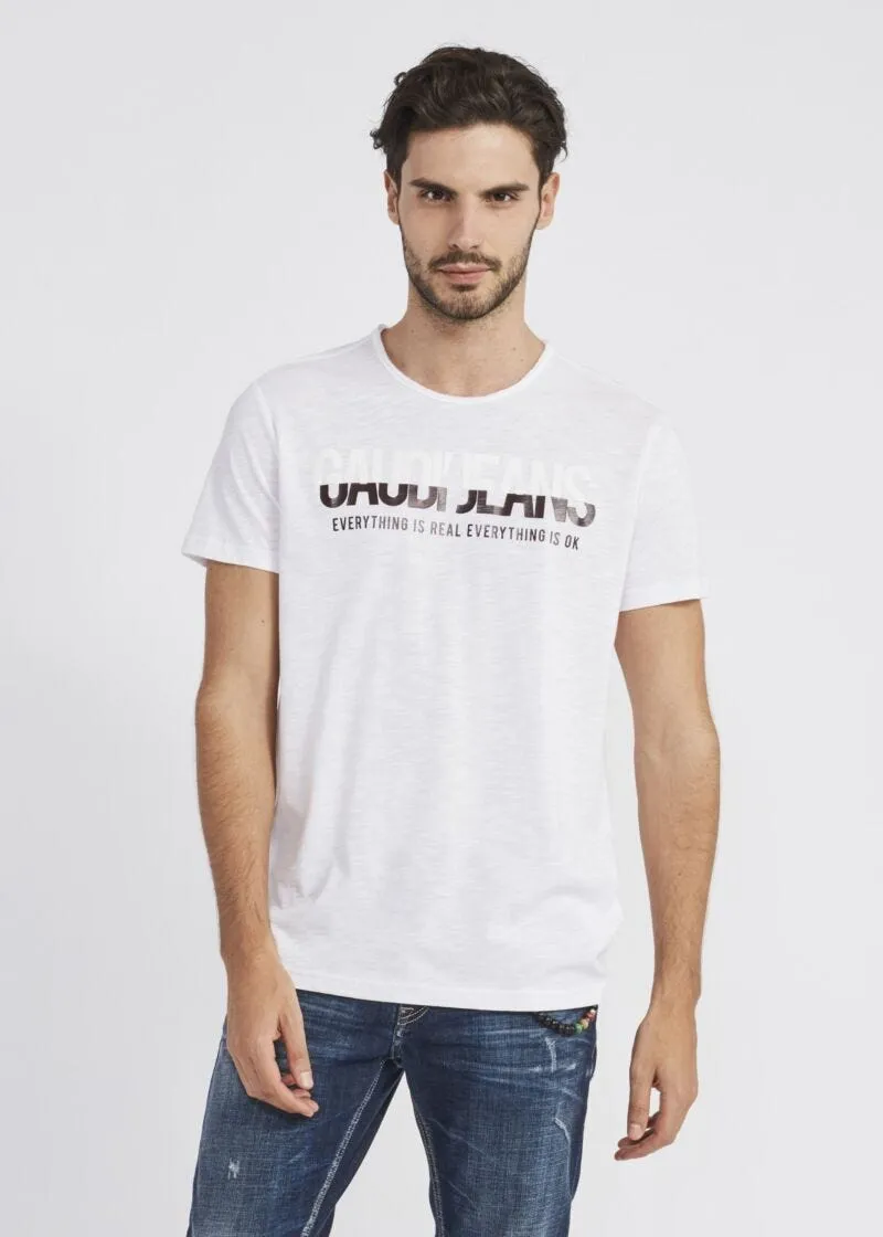 T-shirt in cotone fiammato