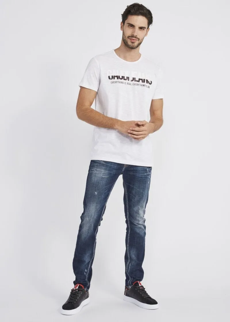 T-shirt in cotone fiammato