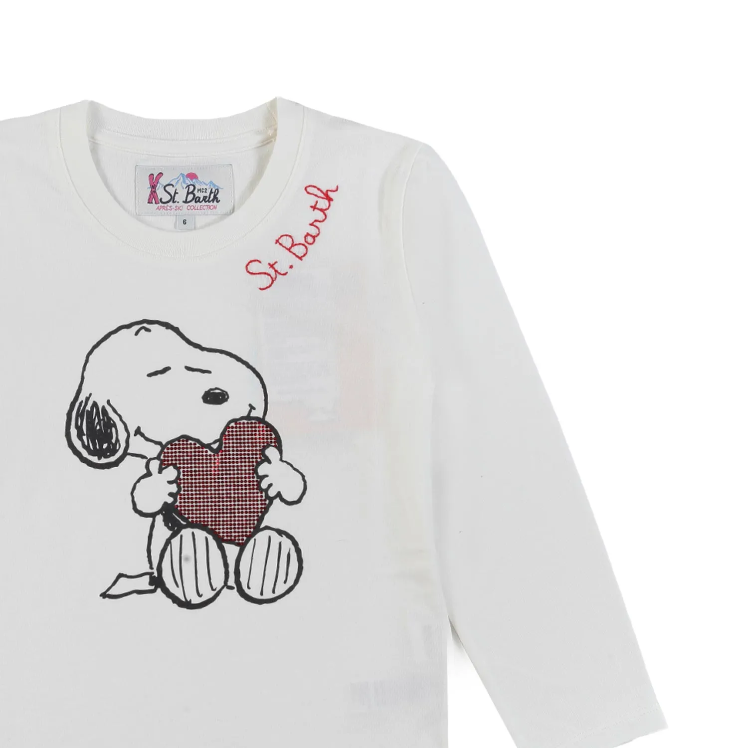 T-Shirt Mc2 Snoopy Heart Bianca Bambina
