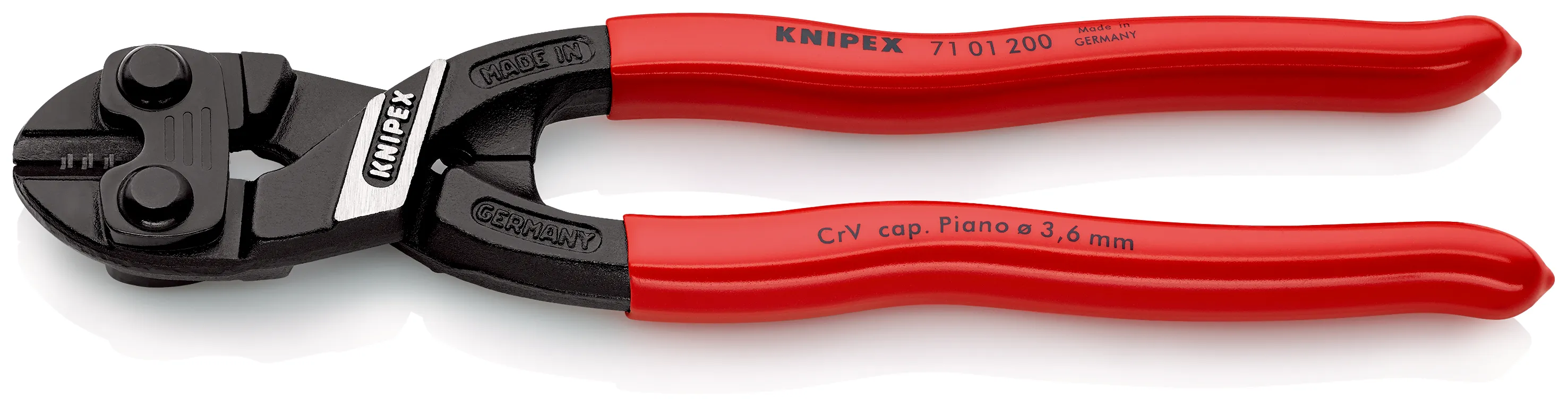 Tagliabulloni compatto Knipex, L. 200 mm, capacità di taglio 6 mm, in Acciaio al cromo vanadio ad alte prestazioni