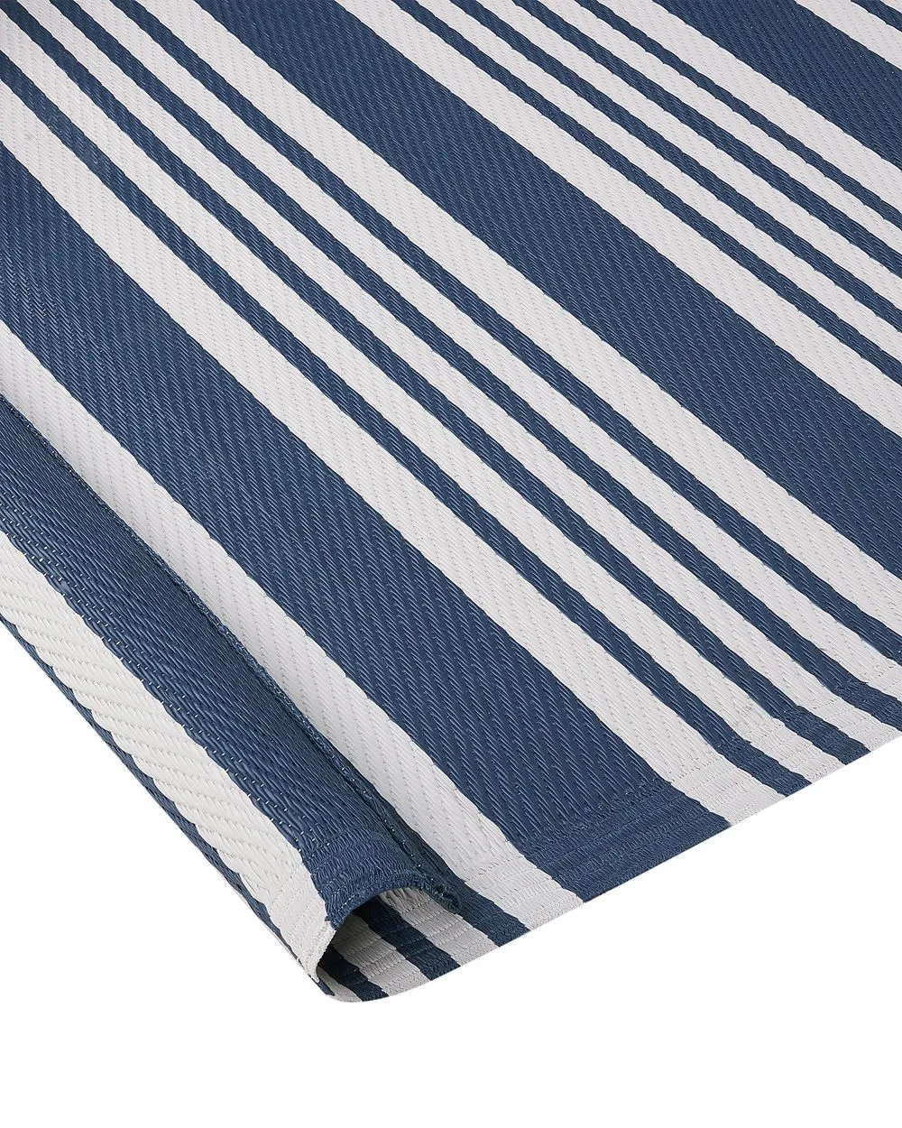 Tappeto da giardino blu scuro e bianco 120 x 180 cm ELURU