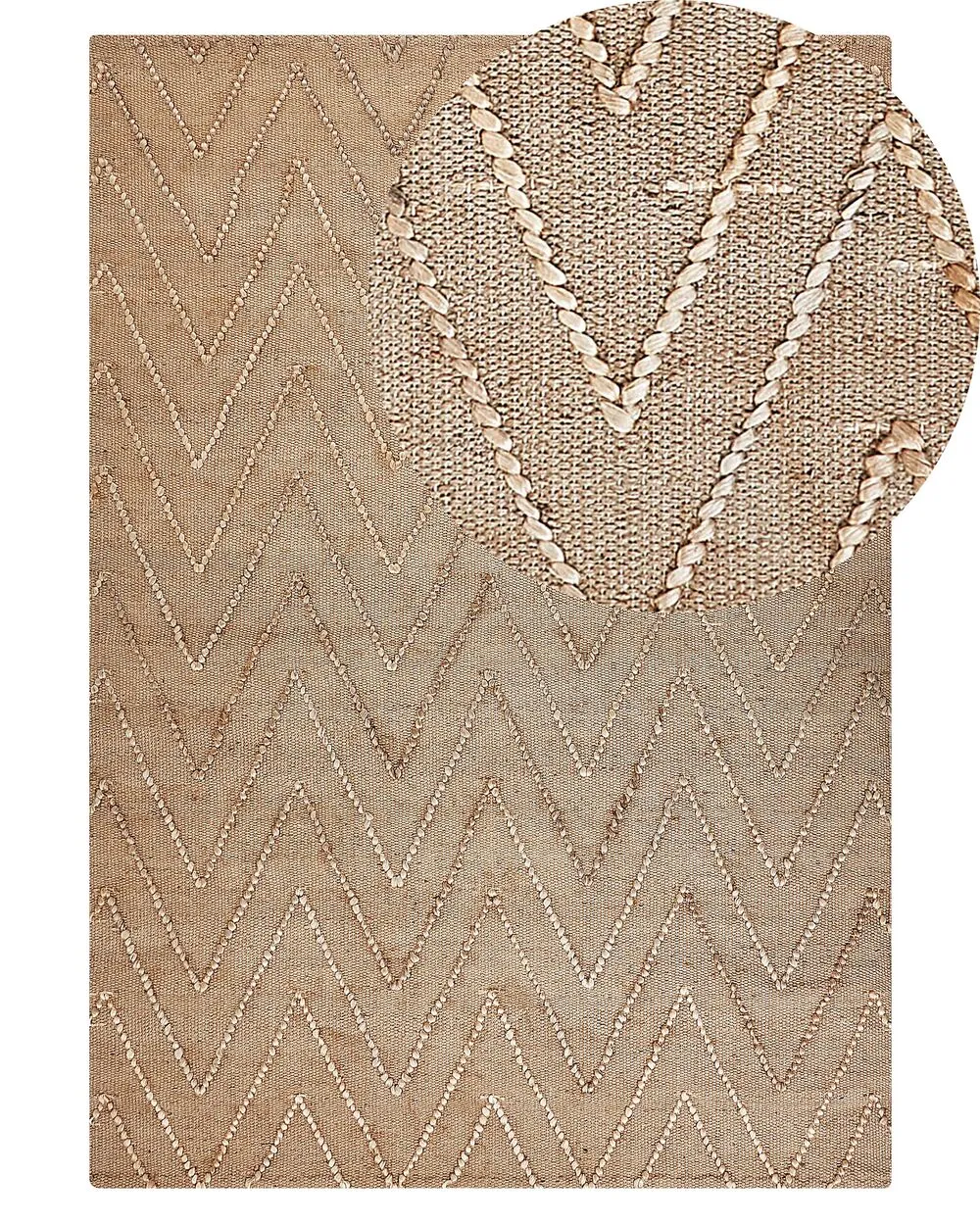 Tappeto iuta beige 160 x 230 cm DADAY