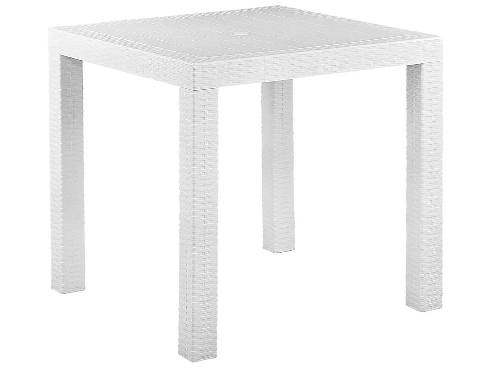 Tavolo da giardino rattan bianco 80 x 80 cm FOSSANO