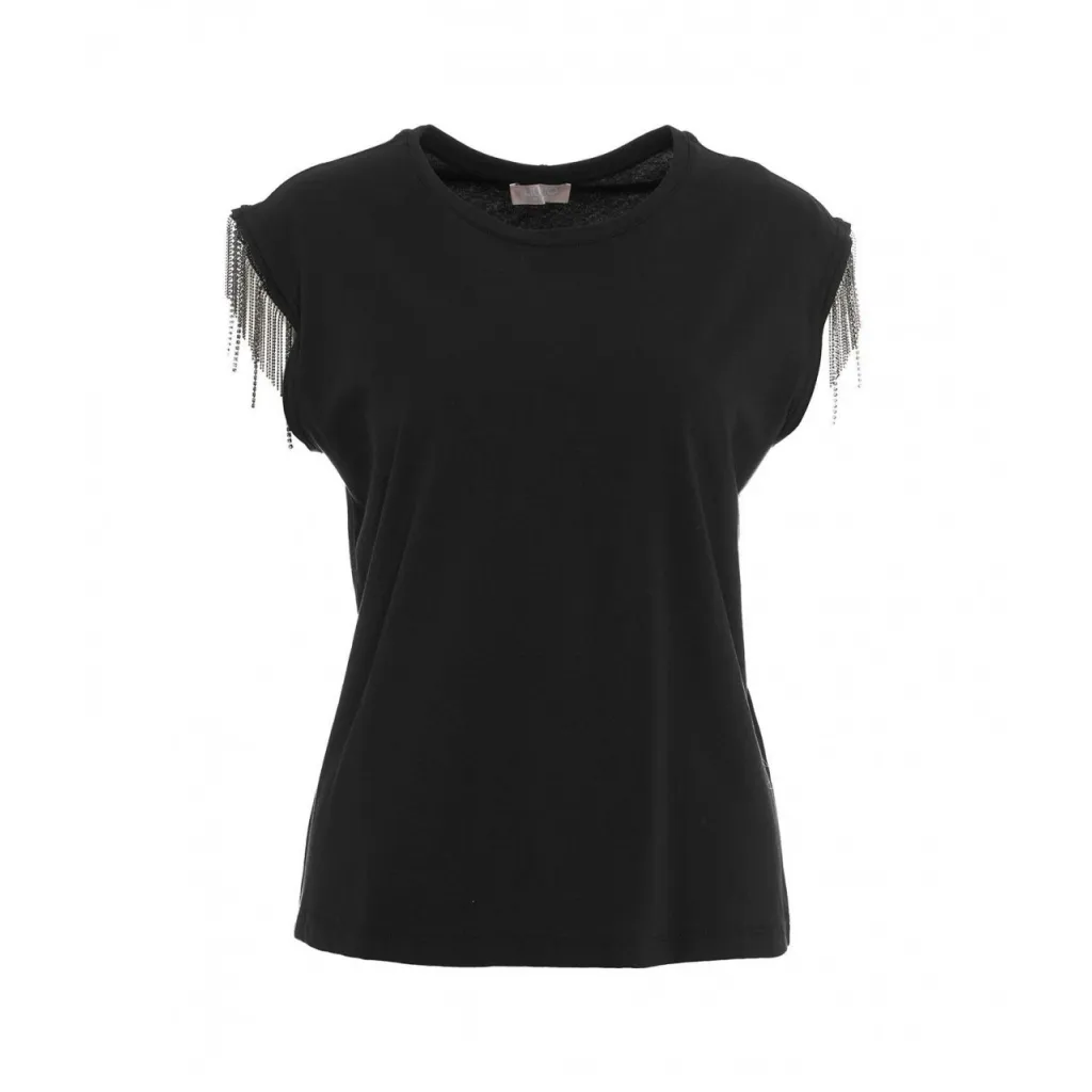 Top con catena nero