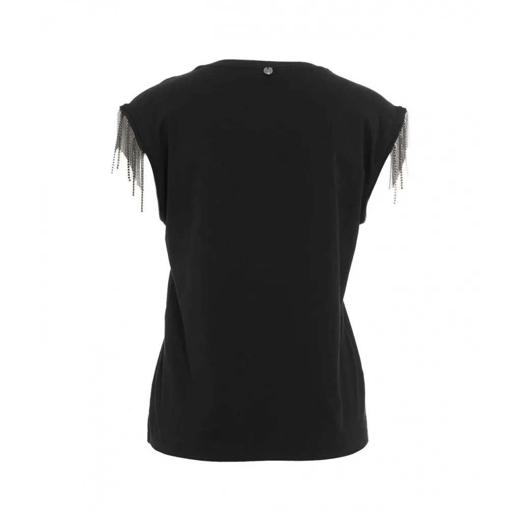 Top con catena nero