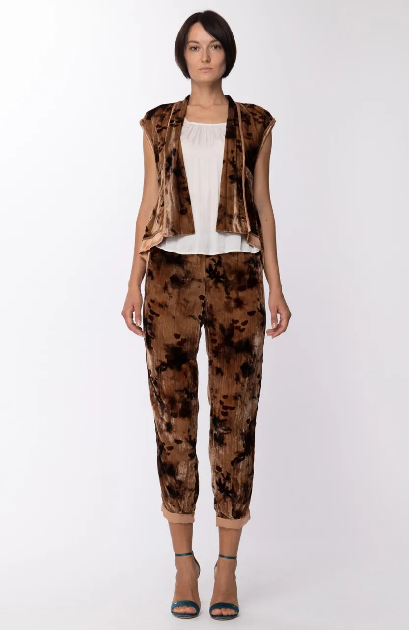 Top gilet in velluto Biscotto