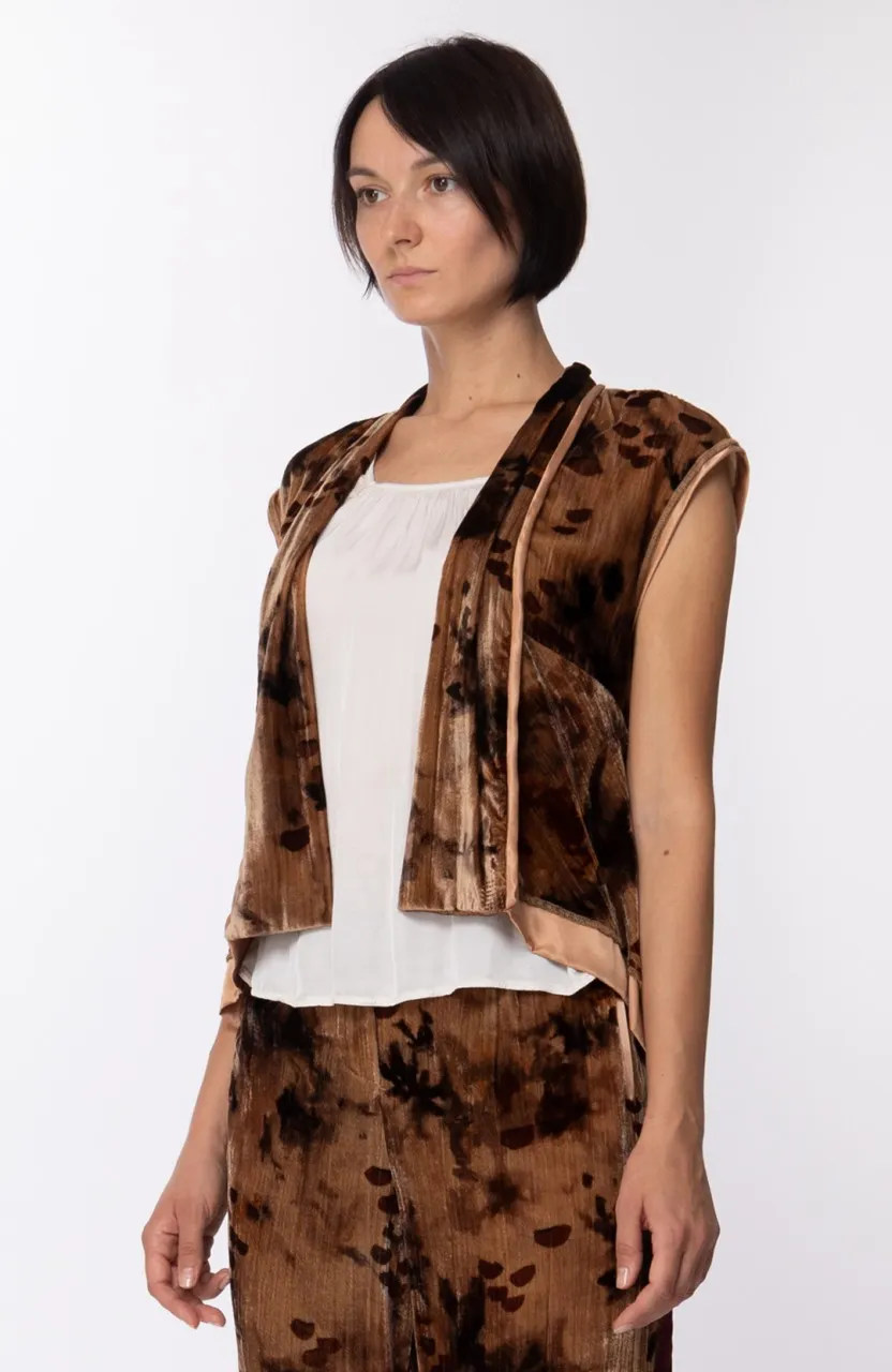 Top gilet in velluto Biscotto