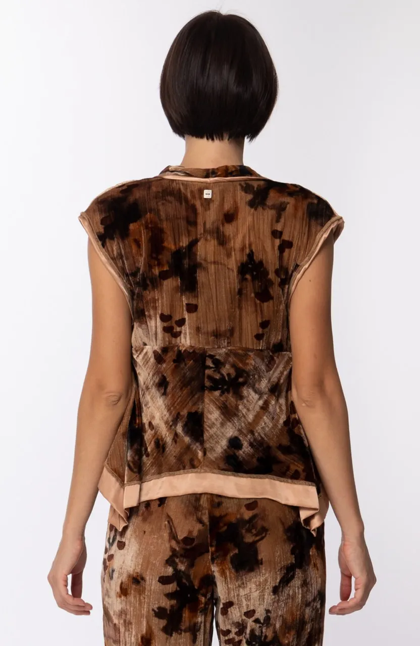Top gilet in velluto Biscotto
