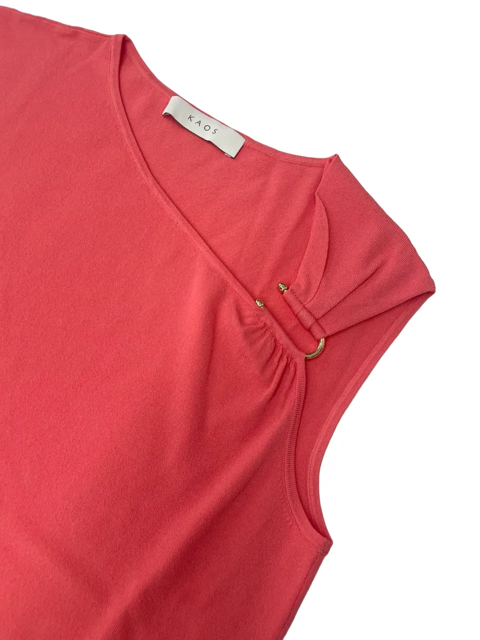 TOP ROSA CORALLO ASIMMETRICO