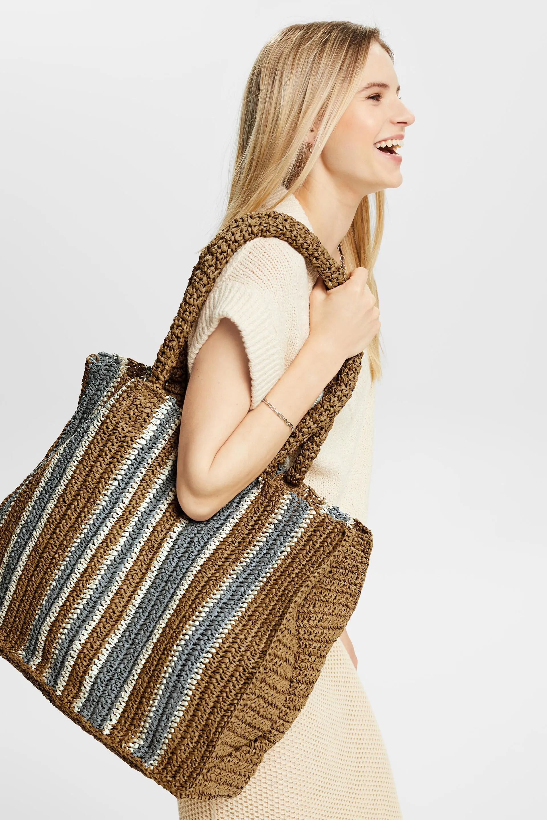Tote bag in paglia intrecciata