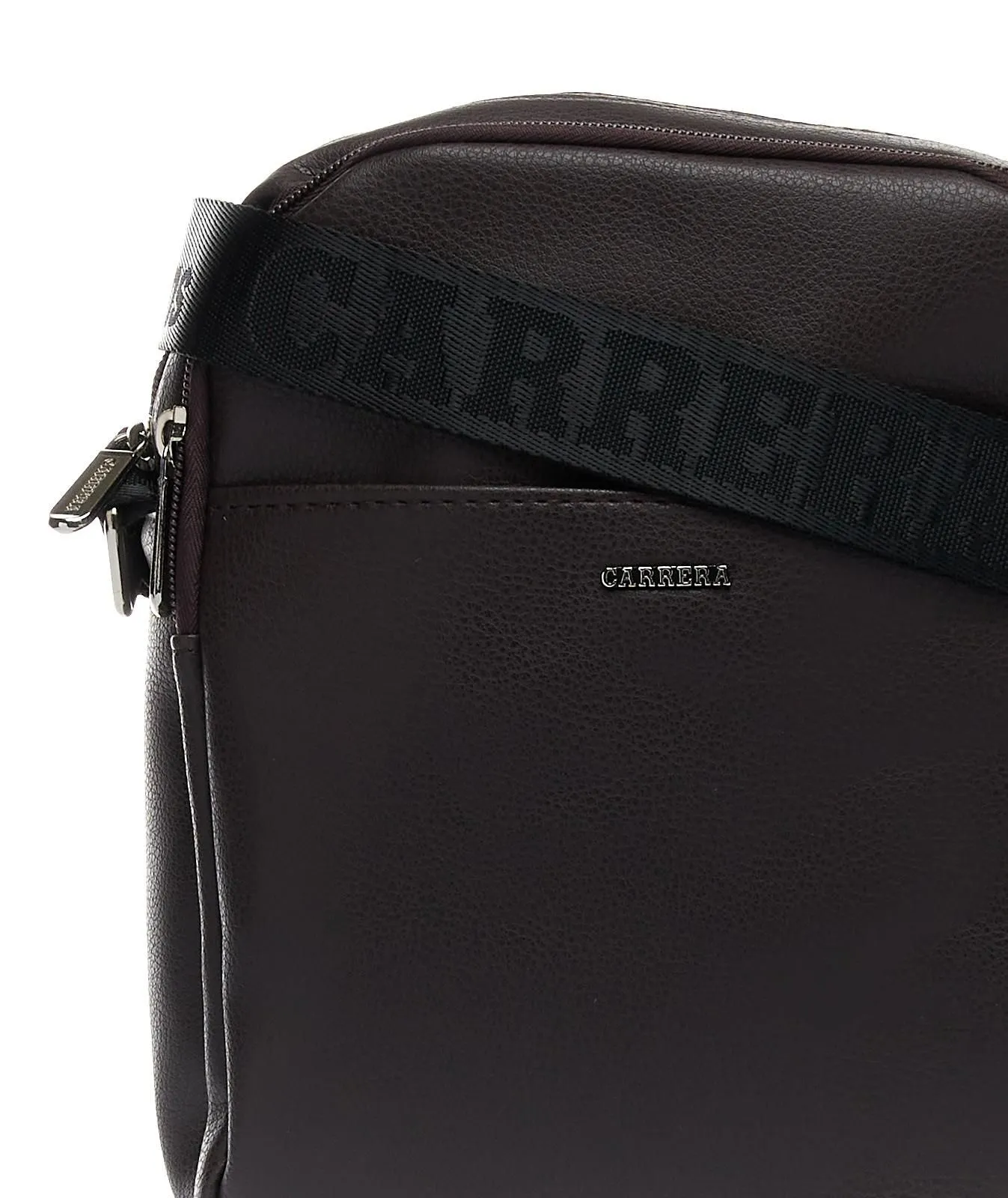 Tracolla marrone uomo con tasca zip