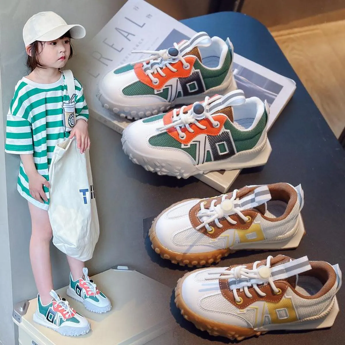 Uni Nuovi Bambini Sneakers Piattaforma Casual Traspirante Sport Design Scarpe Vulcanizzate Moda Tennis Ragazzi Ragazze Calzature
