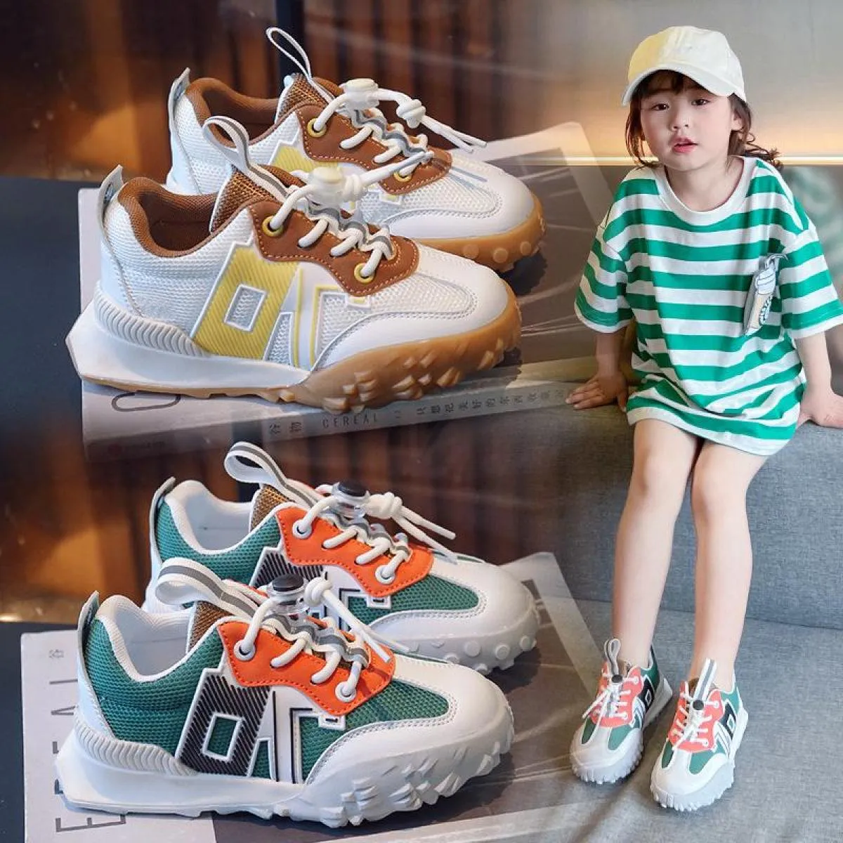 Uni Nuovi Bambini Sneakers Piattaforma Casual Traspirante Sport Design Scarpe Vulcanizzate Moda Tennis Ragazzi Ragazze Calzature