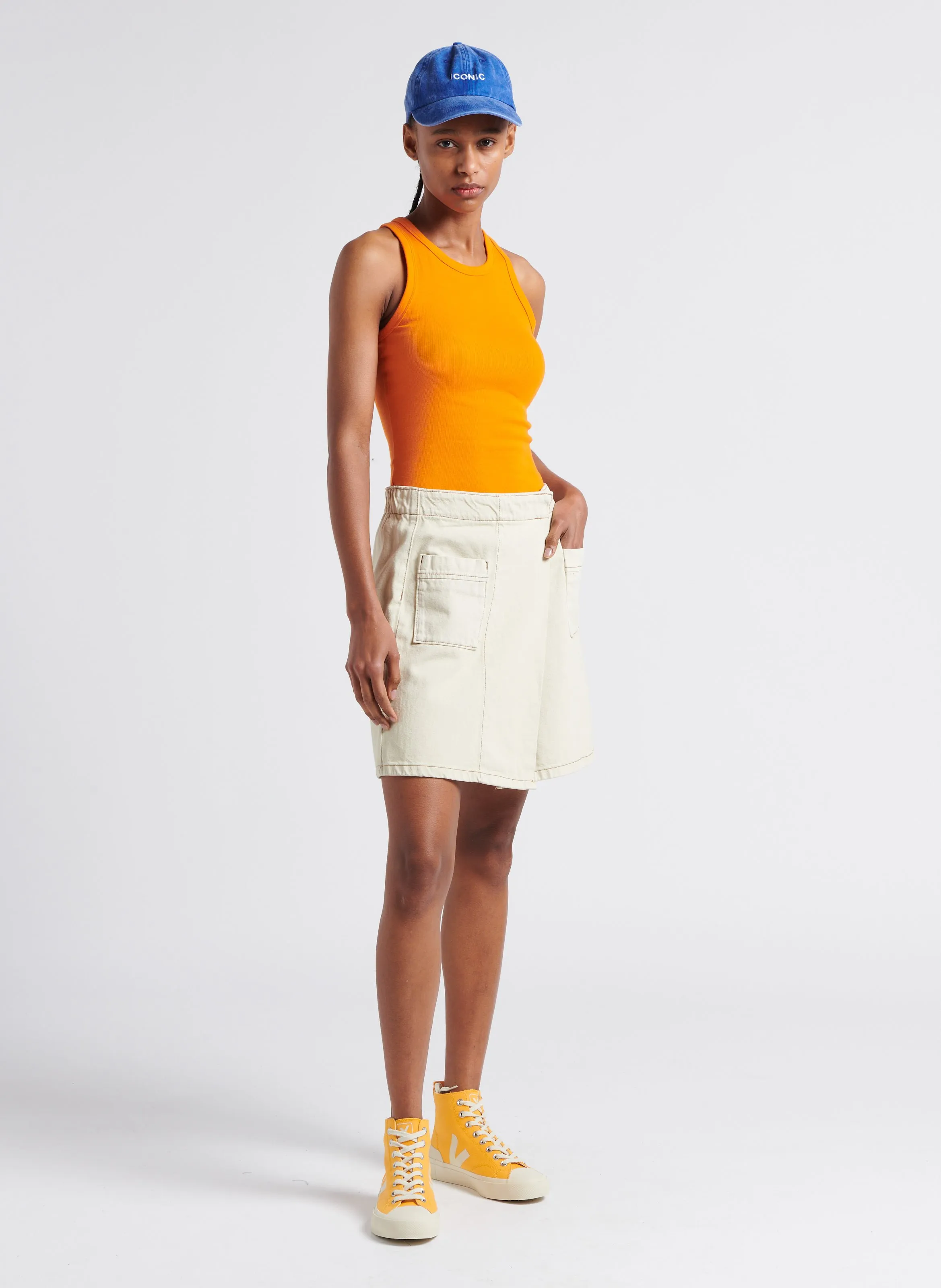  VEJA   WATA II CANVAS - Sneakers alte in cotone | Giallo