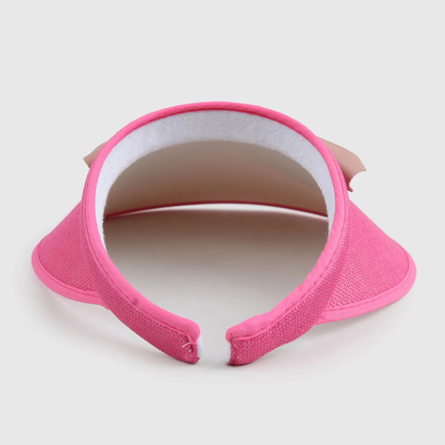 Visiera Rosa Con Fiocco In Ecopelle
